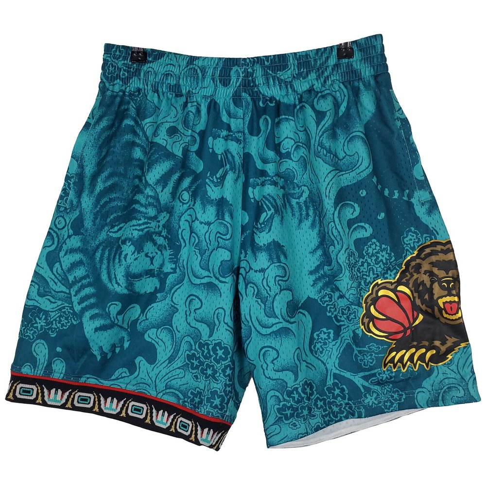 Memphis Grizzlies Mitchell & Ness NBA Large Jersey Shorts CNY Tiger Teal New